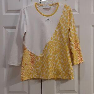 Adidas Stella McCartney Barricade Leopard Print YellowS And White Shirt Size 44
